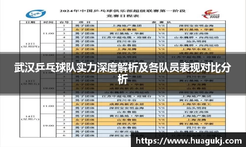 武汉乒乓球队实力深度解析及各队员表现对比分析